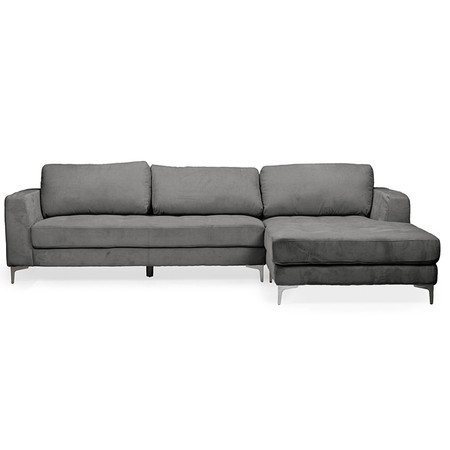 BAXTON STUDIO Agnew Contemporary Light Beige Microfiber Right Facing Sectional Sofa 114-6161-6162